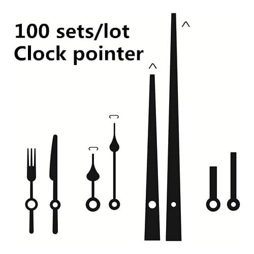 100SETS DIY Wall Clock Part Accessories Metal Needle Clock Pointer Minute/Hour Hand Set Quartz Clocks Home Office Decor SALE