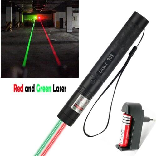 2 in 1 dual color laser pointer high power green laser pointer 5 milliwatt red dot laser sight adjustable focus 8000m radiation