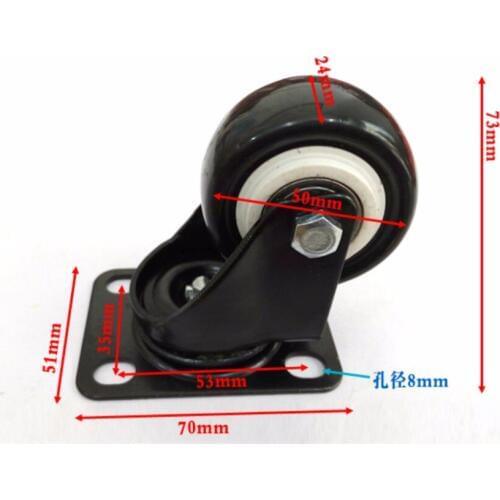 4PCS 2''(50mm) Black Office Chair Swivel Rubber Casters Industrial Universal Brake Wheels