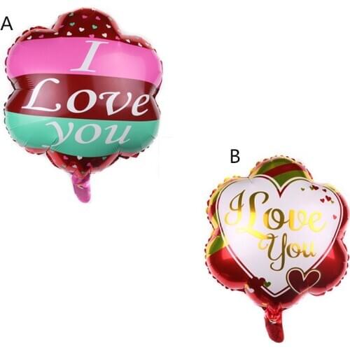5 pcs New 18-Inch Flower-Shaped LOVE Aluminum Film Balloons Valentines Day Birthday Mall Decoration Balloons Wholesale