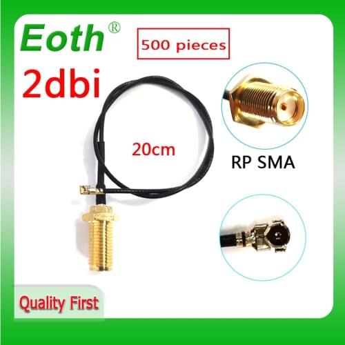 500 pieces lot 20cm Cord UFL to RP SMA Connector Antenna WiFi Pigtail Cable IPX to RP-SMA female to IPX 21cm