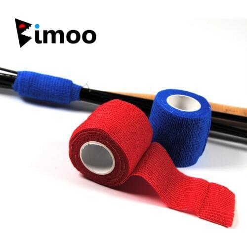 5cmX2.2m Self Sticking Fishing Rod Band Resuable Rod Handle Wrapping Tape Fishing Tackle Box Accessory Black Camouflage Red Blue