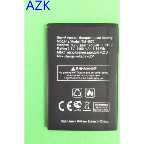 AZK New for texet TM-4072 4072 TM-4272 Rechargeable Battery 1450mAh Replacement Mobile phone battery