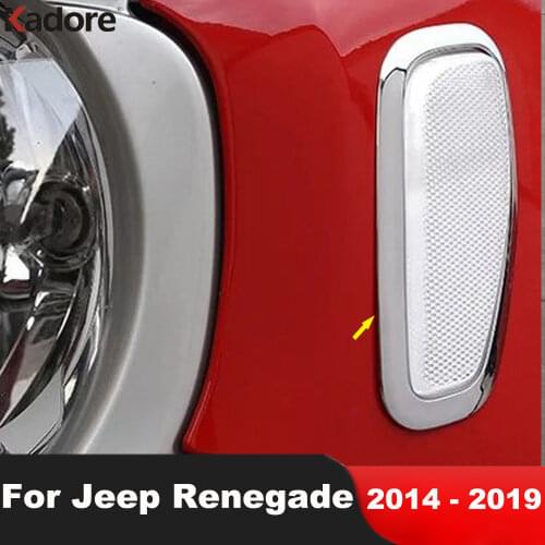 Side Turn Signal Light Cover Trim Sticker For Jeep Renegade 2014 2015 2016 2017 2018 2019 ABS Chrome Car Styling Accessories