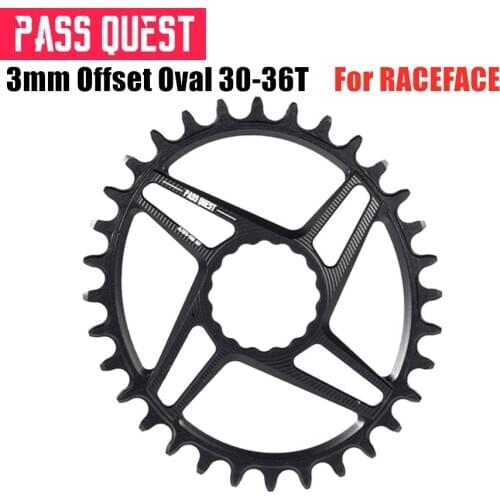 PASS QUEST Direct Mount MTB Mountain Bike Chainring 30-36T 3mm Offset Oval Narrow Wide ChainWheel For RACEFACE Bicycle Crankset