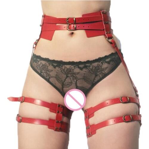 CKMORLS Thigh Garter Belt Leather Harness Erotic Lingerie for Two Lovers Sexy Underwear Punk Body Buttock Bdsm Bondage Suspender