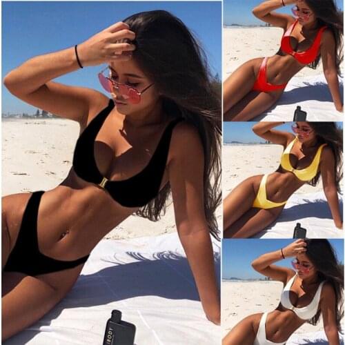 Low-Waist Bikini Sets Womens Swimwear 2021 Sexy Swimsuit Mujer Two Pieces Brazilian Thong Swimsuit Beach Bathing Suits Hot Sale