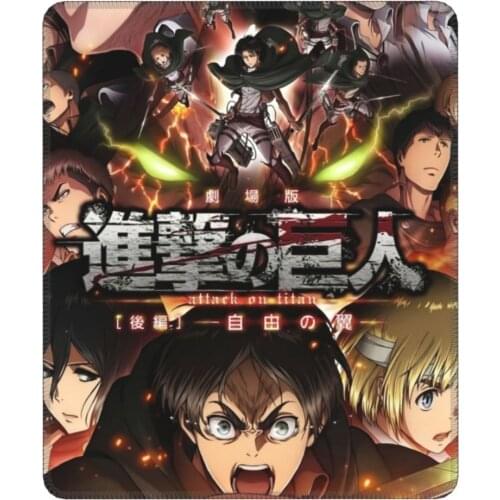 All Characters Freedom Mouse Pad Attack on Titan Anime Shingeki no Kyojin with Locking Edge Desk Mat Pads Rubber Office Home Mat
