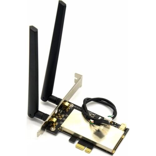 Half Size Mini PCi-E to PCi-E Wireless WiFi Converter Adapter 1X/4X/8X/16X PCIe Desktop PC PCi Express Adapter + Bluetooth Cable