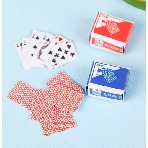Miniature Games Poker Cute Mini Dollhouse Playing Cards Miniature For Dolls Accessory Home Decoration