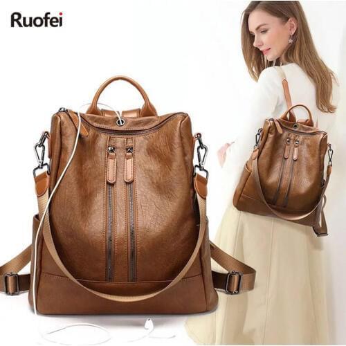 Fashion Women Backpack High Quality Youth Leather Backpacks for Teenage Girls Female School Shoulder Bag Bagpack mochila