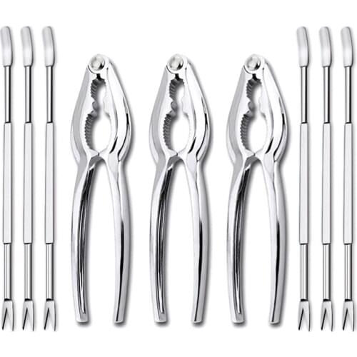 Seafood Crackers Tools Nutcrackers Set, Crab Nut Lobster Opener Shellfish Lobster Leg Sheller Kitchen Kits 9 Pack