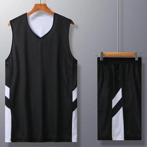Men College Double-side Basketball Jerseys Suit DIY Customized Men Reversible throwback Basketball Uniform Sets Sport Kit