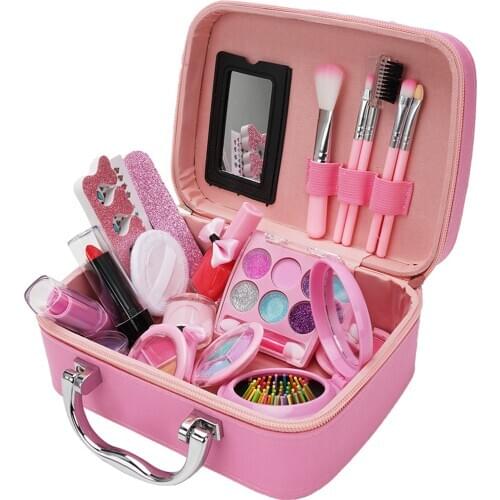 Girls Makeup Kit for Kids Childrens Makeup Set Girls Princess Make Up Box Nontoxic Cosmetics Kit Toys Play Makeup Beauty Toys