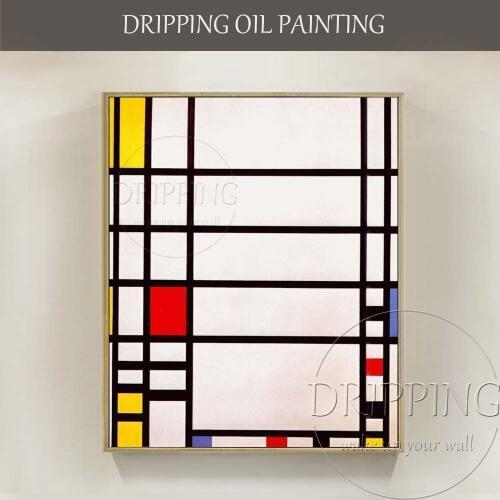 New Arrivals Artist Hand-painted High Quality White Trafalgar Square Oil Painting on Canvas Modern White Geometry Oil Painting