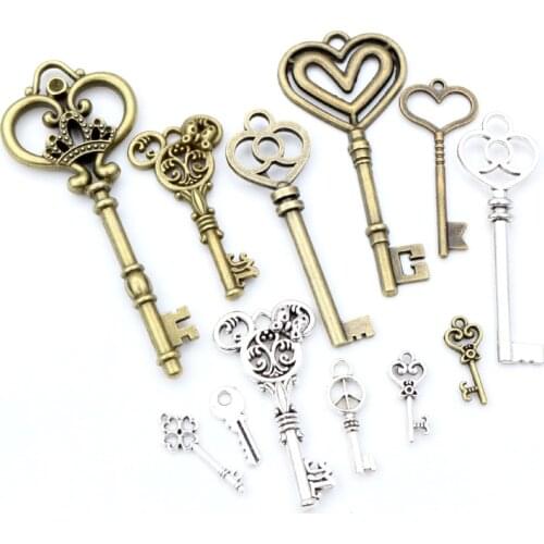 69x31mm 4pcs Antique Bronze Plated Key Handmade Charms Pendant:DIY for bracelet necklace-P1-11