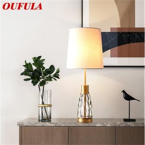 OUFULA Dimmer Modern Table Lamp Brass Creative Desk Light Crystal Decoration for Home