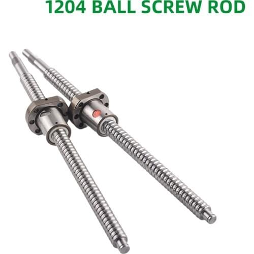 Machined 1204 Ball Screw SFU1204 250 300 500 600 800 1000mm C7 Roller Ballscrew With Single Ball Nut For CNC Parts FREE SHIPPING