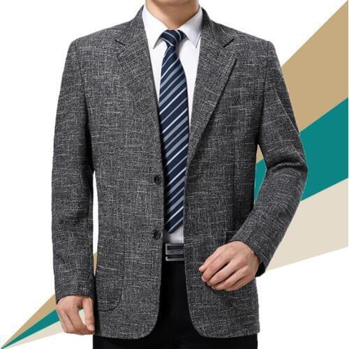 Spring middle-aged casual jacket men blazer masculino slim fit clothes mens suit casaco jaqueta business coats man outerwear