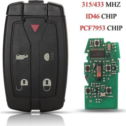 Kutery Remote Smart Car Key For Land Rover Freelander 2 3 Ranger Rover Evoque Discovery 4 5Buttons 315/433Mhz ID46 PCF7953 Chip