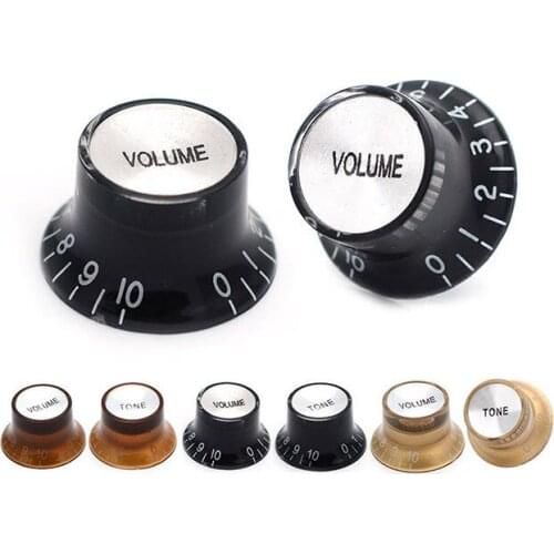 Silver Reflector Volume Tone Speed Control Knob 2pcs/4pcs Electric Guitar Knobs for LP SG Style Electric Guitar