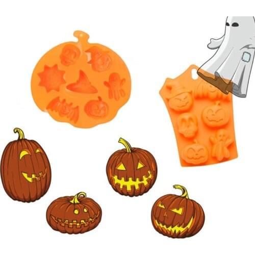 Halloween Silicone DIY Baking Mold Muffin Molds with Pumpkin Evil Skull Ghost Perfect to Make Pudding Ice Cube Chocolate