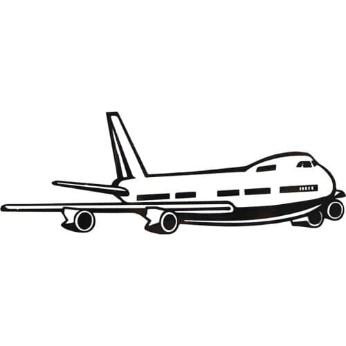 Airplane Silhouette Car Stickers Car Window Decor Vinyl Decals Black / Silver 16*6CM