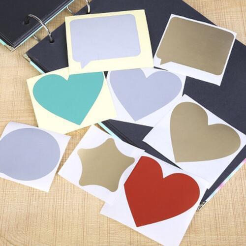 8pcs/set Stickers Kawaii Stationery Lovers Confession Homemade Coated Scratch Card Korean Cute Stickers Christmas Sticker Paper