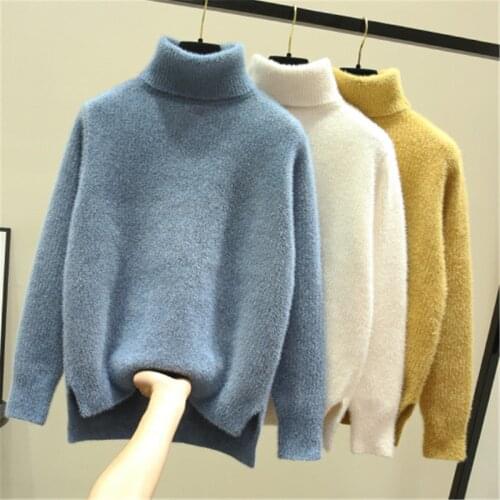 Autumn winter long sleeve pullover sweater women casual solid color turtleneck ladies wool sweaters tops clothes women 2019 new