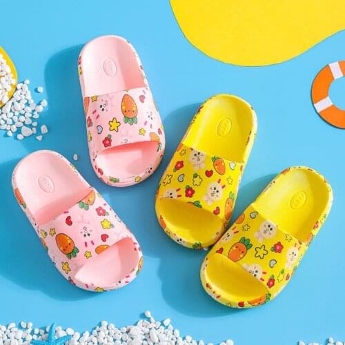 Colorful Carrot Rabbit Children Slippers Comfort Soft Sole Non-Slip Bathroom Shoes Girls Casual Home Indoor Slippers Kids Shoes