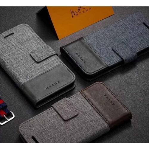 For Google Pixel 5 XL Canvas Cloth Wallet Dual Color Card Pocket Slot Flip Case Mobile Cell Phone Cover Stand