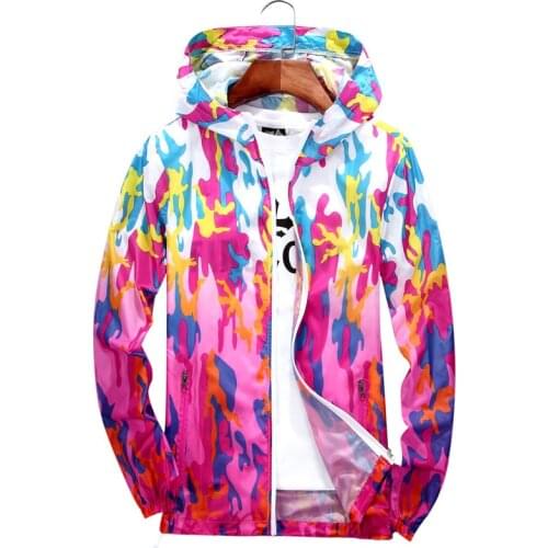2021 Summer Quick Drying Women Basic Jackets Windbreaker Camouflage Hooded Jackets Woman Coat Zipper Lightweight Jackets Bomber