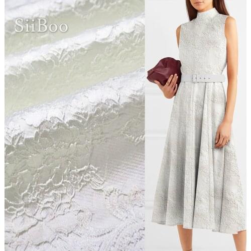 Siiboo italy luxurious royal court style solid color 3D embossed textured jacquard fabric for women dress sp6344