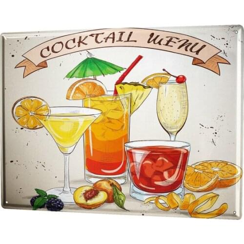 Tin Sign Party Retro Cocktail Menu Bar Pub Restaurant Coffee Bar Decoration Home Decor