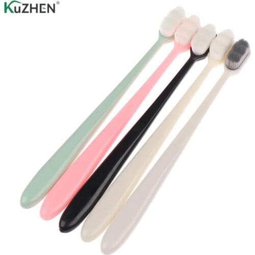 1pc Ultra-fine Toothbrushes Wave Nano Million Bristles Micro Soft Tooth Brush With Holder Portable Oral Care Eco Product Kits