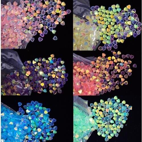 3-6mm 100pcs Nail Crystals Heart,Horse Eye,Ellipse Rhinestones Resin Gems Glue On Nail Art Stones Non Sewing Beads for DIY Craft