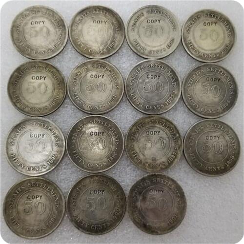 1886-1901 Straits Settlements Queen Victoria 50 Cent COPY COINS