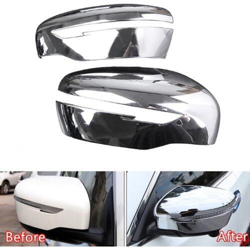 YAQUICKA 2Pcs Auto Car Exterior Rearview Mirror Cover Trim Styling For Nissan X-trail 2014-2017 Car-styling Chrome ABS