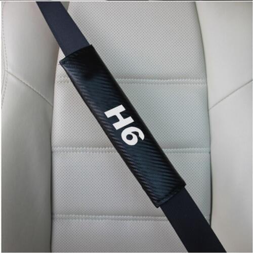 For Great Wall Haval H6 PU Material Carbon Fiber Texture Fashion Car Seat Belt Cover Car Seat Belt Shoulder Pads 2pcs