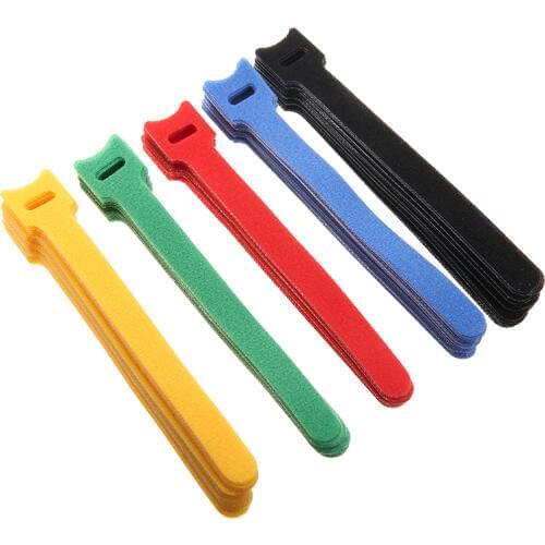 20Pcs Reusable Fastening Cable Winder Earphone Cable Organizer Mouse Ties Management 5 Colors Polyester / Nylon Belt