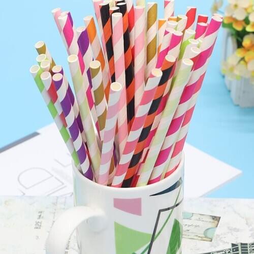 25pcs Straw Drinking Paper Straws For Birthday Wedding Decoration Event Party Christmas Creative Stripe Drinking Straws Supplies