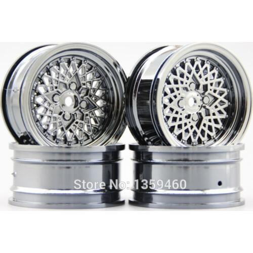 4pcs 1/10 Touring&Drift Wheel Rim ClassicCH(Chrome Gray) 6mm offset fits for 1:10 Touring&Drift Car 1/10 Rim 10362