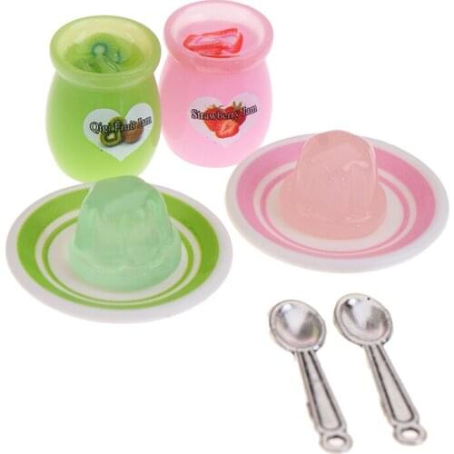 4Pcs/set 1/12 1/6 Dollhouse Miniature Food Jam Pudding Dolls House Accessories