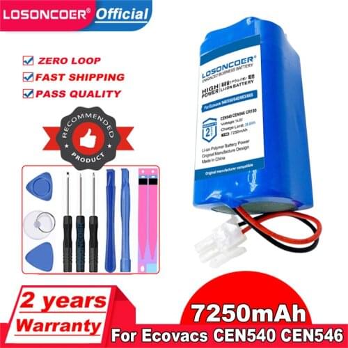 7250mAh For Ilife V7s V7s Pro A4 A4s A6 Robotic for Ecovacs V7s Plus CEN540 CR130 546 550 640 663 665 CEN546 CR130 CEN550 CEN663