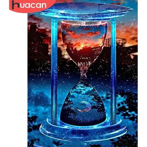 HUACAN 5d Diamond Painting Night Scenery Home Decor Mosaic Sunset Moon Landscape Embroidery Diamond Art