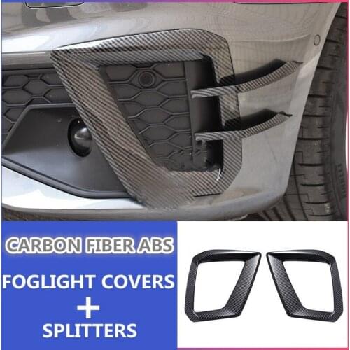 Car Fog Light Covers Car Trim Fog Lamp Trim Bezel Side Stickers For- A4L A4 S4 2020+ Sport Edition
