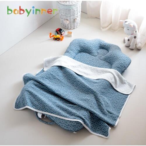 Babyinnner Portable Baby Cribs Folding Infant Travel Bed Soft Cotton Baby Nest for Toddler Baby Cradle Bassinet 27.6*43.3in