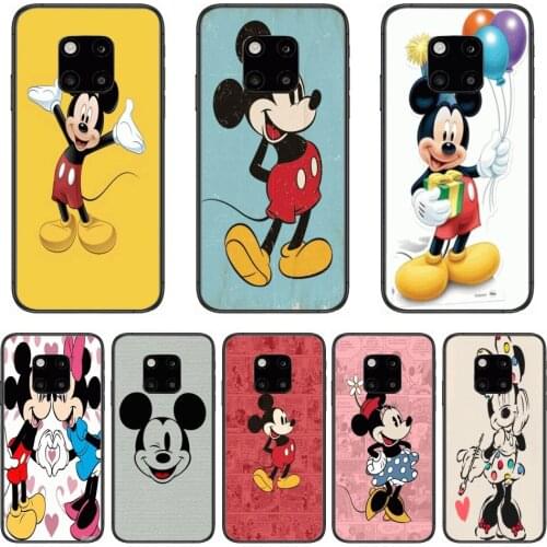 Cute Disney Cartoon Minnie Mouse Phone Cover Case Phone Case For Huawei mate 30 10 20 40 Lite Smart Z Pro Black Etui 3D Coque