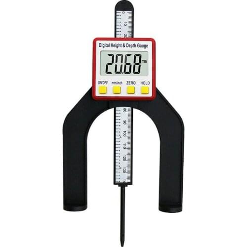 URANN Digital Hieght & Depth Gauge Woodworking Table Saw Height Metre with Large LCD Screen Vernier Caliper with Magnetic Feet