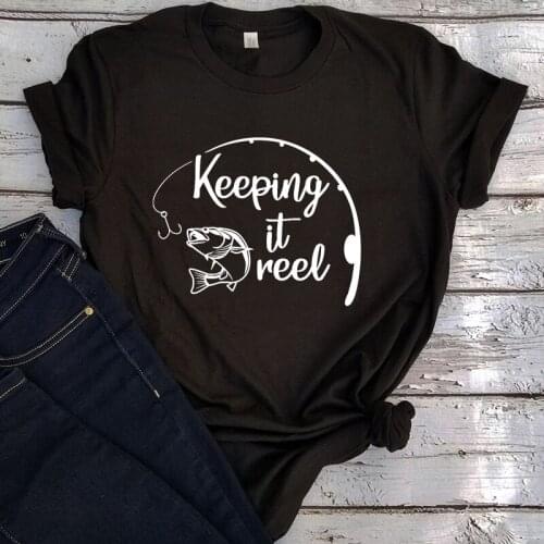 Keeping It Reel Shirts Oversized Gothic Mens Clothing Graphic Tees Men Fishing Tshirt Father Day 2021